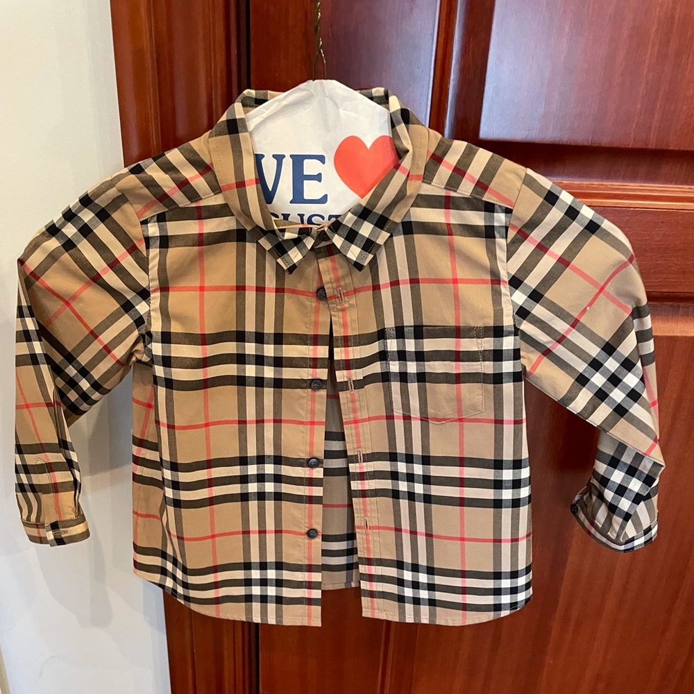 Burberry plaid toddler button down